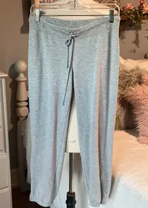 Big Flirt Cotton Gray Sweatpants Drawstring Joggers Low Rise Runs Snug Size M