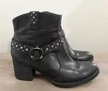 Born Slater Studded Harness Boot Black women 8.5 emo goth dark