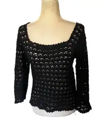 Handmade  Crochet Open Womens Sweater Sz S Y2K Witchy Fairy Grunge Festival Goth