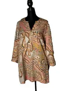 Live 4 Truth Peasant Tunic Large Geometric Hippie boho festival Cottagecore