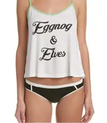 MINKPINK Sleep Christmas Cami & Cheeky boy-shorts Eggnog & Elves Size XSmall NWT