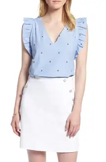 1901 Blue Anchor Sleeveless Top