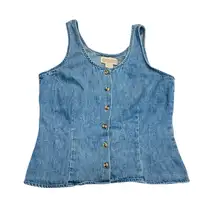 Vintage 90s Maurice’s Denim Button Down Tank Top 🔥