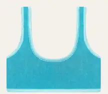 Calle Del Mar Topaz & Sky Blue Square Neck Knit Bandeau Bralette S
