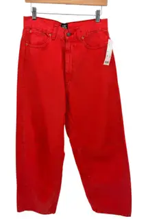 BDG Urban Outfitters High Rise Extreme Baggy Jeans Red Size 29 Wide Leg NWT