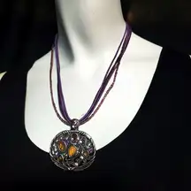 Avenue Purple & Silver Mutli-Strand Necklace