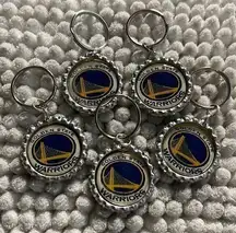 Nba  Golden State Warriors GSW Bottle Cap Handmade Keychains Set of 5 Five