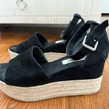 Steve Madden Black Wedge Shoes. Size 6.5