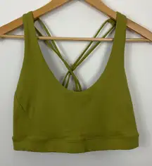 Prana Everyday Olive Green Strappy Back Sports Bra Workout Top Women's Size XL