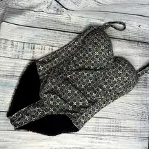 Nip Tuck Swim One Piece Black & Gold Bathing Suit 8