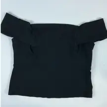 Deletta Large Off Shoulder Flounce Sleeve Top Back‎ Zipper Fitted Blouse Elegant