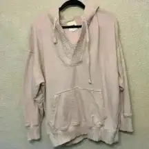 Light pink Aerie hooded sweatshirt sz L girly feminine athleisure loungewear