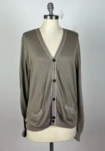 Marc by Marc Jacobs Grey Brown Silk Blend Cardigan