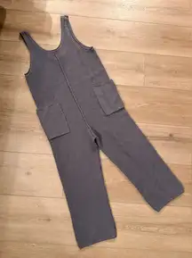 Free People Hailee Sweater Gray Textured Jumpsuit NWT