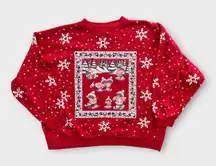 Vintage 90s Spumoni by Franko Christmas Skating Bears Sweatshirt Women's Medium