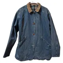 CHEROKEE Denim Lined Workwear Chore Barn Coat Jacket Women's Size Small READ VTG