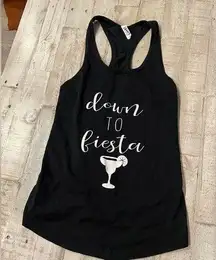 Women’s Ideal T by Next Level Black Medium Down to Fiesta Razorback Tank Top