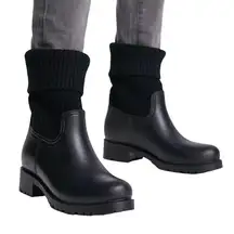 ASOS Design Gabrielle Sock Wellies Boot in Black, Size 10​​​​