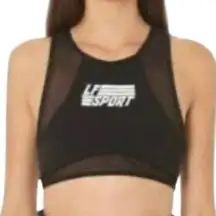 LF BRAND BLACK MESH STRETCH SPORTS BRA SIZE SMALL