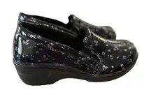 Easy Works Leeza Women's Slip Resistant Clog Work Shoes Navy‎ Floral Size 9