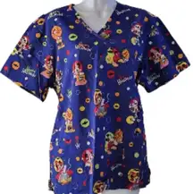 Halloween Scrubs Shirt Mickey Mouse Minnie Nursing Pediatrics 2X