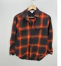 Old Navy Womens Size XS The Boyfriend Shirt Taylor Swift Evermore Plaid Flannel