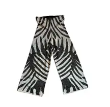NWT! Silver & Black Sparkly Zebra Printed Stretchy Flared  Pants