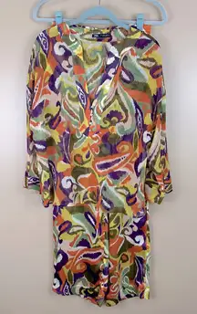 Zara Colorful Long Sleeve Shirt & Pants Set Small