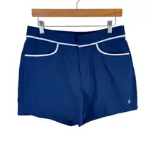 Penguin By Munsingwear Navy Blue White Trim High Rise Stretch Shorts Size 10/14