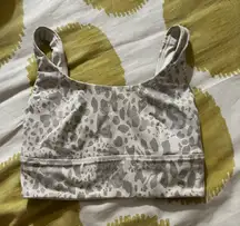 Lululemon align scoop neck sport bra size 6 white leopard c/d cup