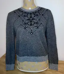 Dark Gray Embellished Sweatshirt