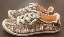 Skechers BOBS Memory Foam Cat Print Sneakers Women’s Size 7.5 Slip On Shoes
