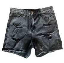 Black distressed Denim Shorts