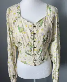 Hot Topic Ghibli My Neighbor Totoro Balloon Sleeve Blouse