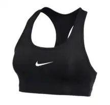 Nike NWT  Black Medium Support Non Padded Swoosh 2.0 Sports Bra Size XS