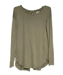 Aerie Woman's Green "Just Add Leggings" Tie Back Long Sleeve Top Size Small
