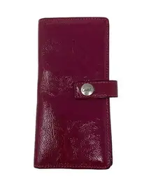 Coach Bifold Wallet Patent Leather Dark Fuchsia