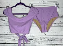 Old Navy  NWT Size M Lavender 2 Pc. Bathing Suit - Crop Top & High Waist Bottom