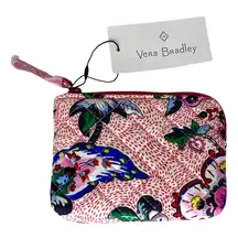 NEW Vera Bradley Iconic COIN PURSE Handbag Zip Change Purse 3x5 Pink Blue Floral