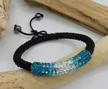 Pave Set Crystal Disco Bangle Ajustable Bracelet