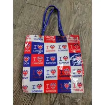 I Heart Love London Mini Plastic Tourist Bag Tote Purse Carry Red White Blue