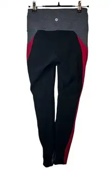 Lululemon  Athletica Get Going Train Leggings Color Block Black Red Grey Size: 4