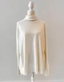 CASLON Cozy Turtleneck Sweater White NWT size large