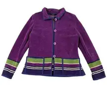 Annikki Karvinen Handmade Finland Button-Down Jacket Purple Stripe Size XS