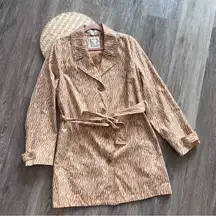 Liz Claiborne zebra tiger‎ printed trench coat NEW