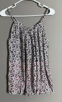 Gap sz‎ S pink black floral spaghetti strap tank top NWT