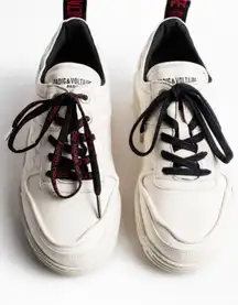 Zadig & Voltaire Women’s Blaze‎ Stylish White Leather Sneakers Size 7.5 (38)