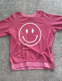 Altar'd State Pink Smiley Face Sweatshirt