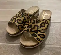 Audrea Leopard Print Leather Slide