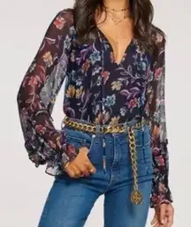 Ramy Brook Rosalind Floral-Printed Blouse Size XS New‎ with Tags